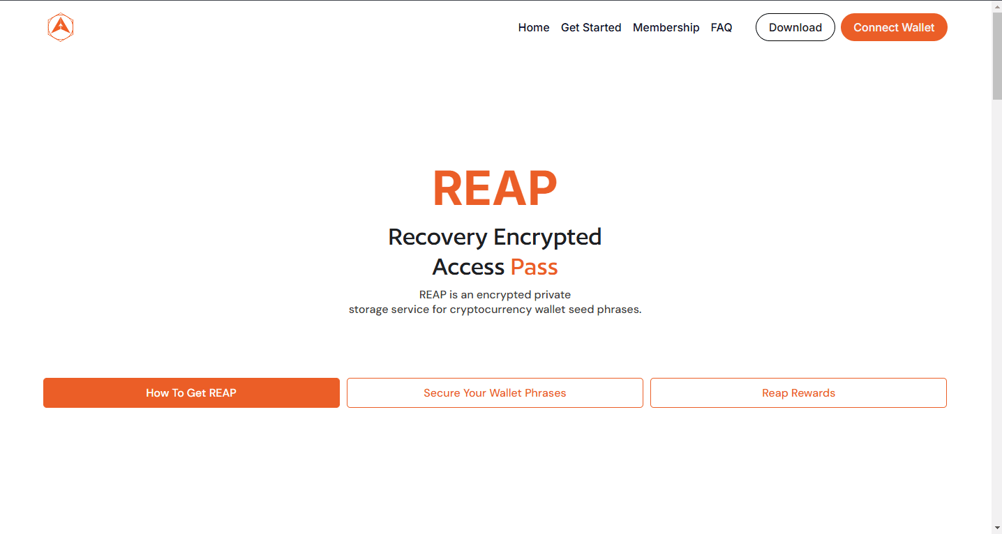 REAP - Encrypted Seed Phrase Storage